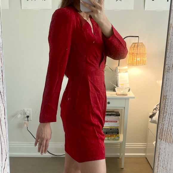 sandro red silky dress size 36 (new) - Picture 3 of 4